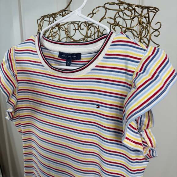 Tommy Hilfiger Women's Multi-Color Striped Flutter Sleeve Midi Dress - Picture 5 of 6